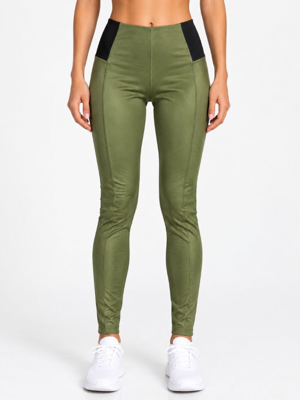 Guess faux Suede Leggings Felia Olive Green SZ M NWT